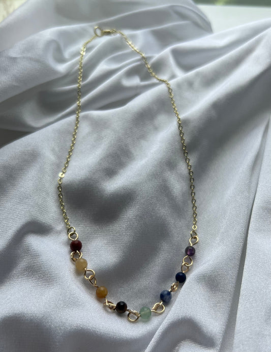 beaded rainbow necklace