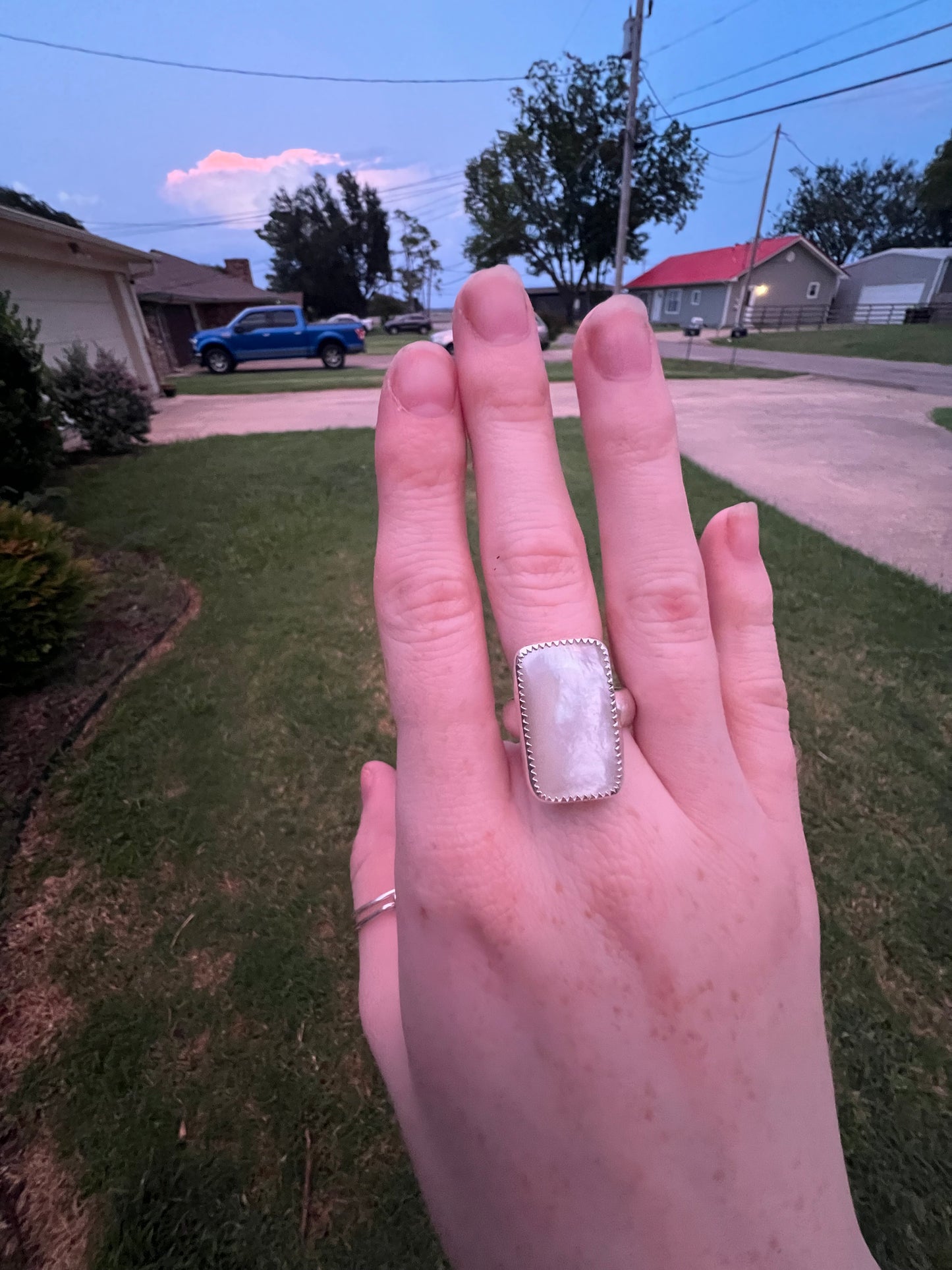 Mother of Pearl Sterling Silver Ring