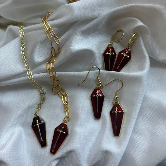 new gold coffin necklace