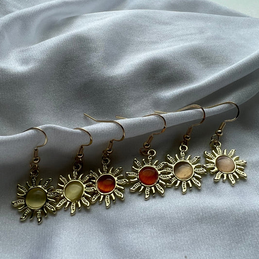 opal sun earrings